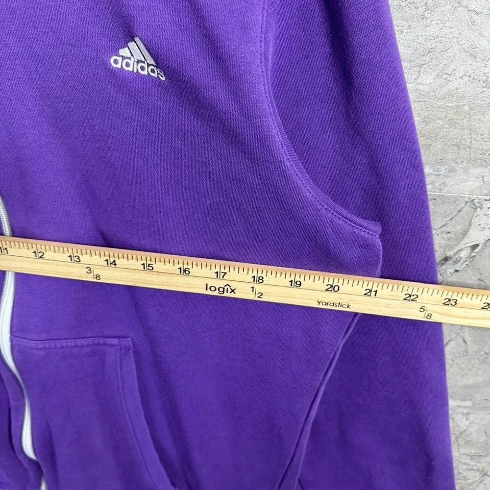 Adidas Jacket Hoodie Large  Women's Full Zip Purple Embroidered Logo‎ Activewear - Picture 6 of 7